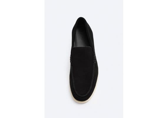 Zara Sport loafers из деликатесной замши , Цвет: Черный, Размер: 44, изображение 7