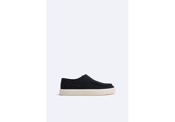 Zara Спортивные кроссовки из замши split suede , Цвет: Синий, Размер: 39, изображение 4