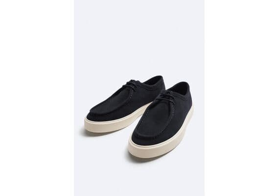 Zara Спортивные кроссовки из замши split suede , Цвет: Синий, Размер: 39, изображение 5