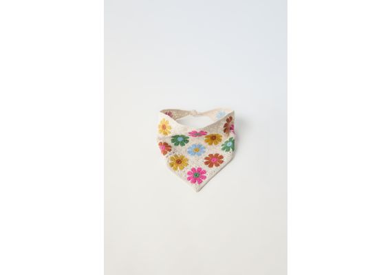 Zara   floral crochet knit bandana 