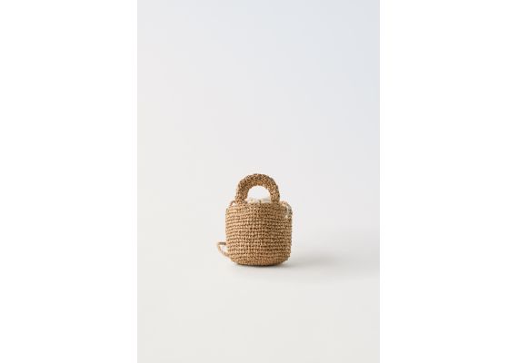 Zara Сохрани  raffia mini crossbody bag 