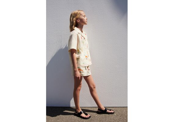 Zara Шорты бермуды с эластичным поясом, Цвет: Бежевый, Размер: 8-9 лет (130 см)