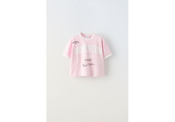 Zara Футболка с лозунгом , Цвет: Розовый, Размер: 6-7 лет (120 см), изображение 3