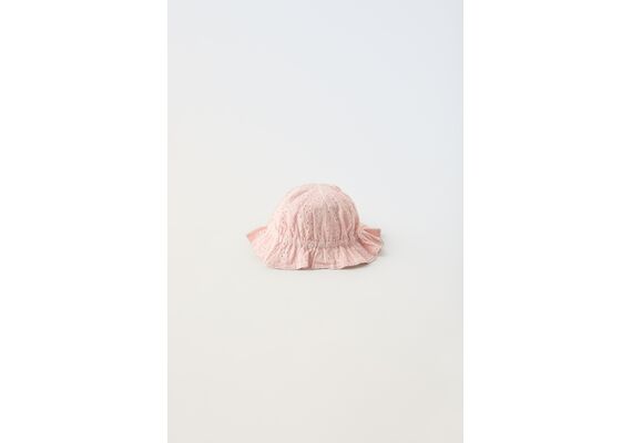 Zara   swiss embroidery hat , Цвет: Розовый, Размер: 3-6 месяцев (43 см)