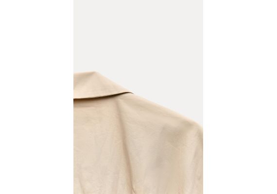 Zara Платье-рубашка с выемкой zw collection , Цвет: Коричневый, Размер: M, изображение 9