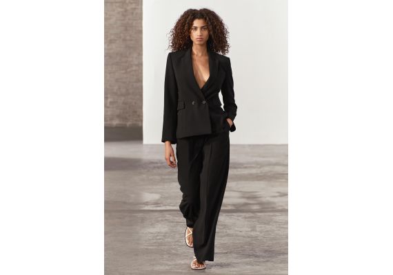 Zara   zw collection fitted blazer , Цвет: Черный, Размер: XXL