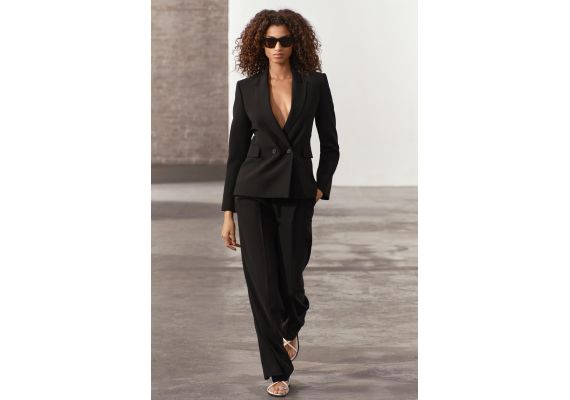 Zara   zw collection fitted blazer , Цвет: Черный, Размер: XXL, изображение 3