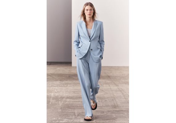 Zara Коллекция zw fitted buttoned blazer , Цвет: Синий, Размер: S