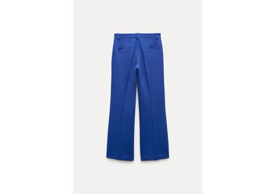 Zara Широкие брюки из коллекции zara woman средней посадки с петлями для ремня, Цвет: Синий, Размер: L, изображение 7