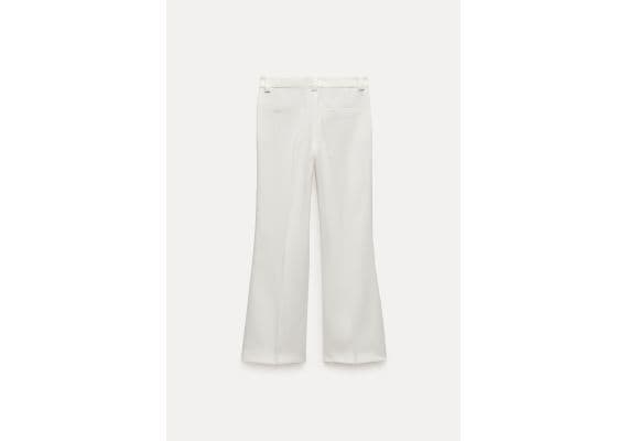 Zara   zw collection flared trousers , Цвет: Бежевый, Размер: XS, изображение 6