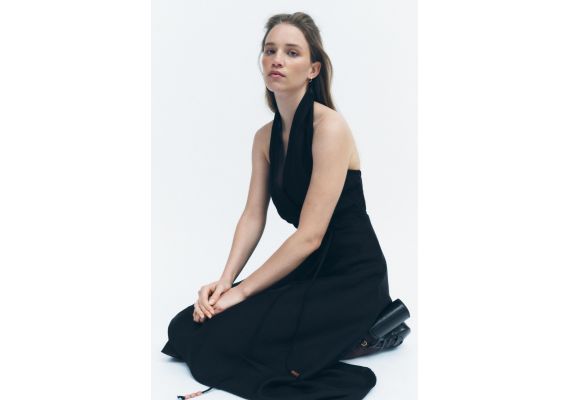 Zara   zw collection halter midi dress , Цвет: Черный, Размер: L, изображение 2