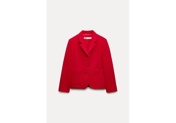 Zara Коллекция zw collection minimalist fitted blazer , Цвет: Красный, Размер: XS, изображение 5