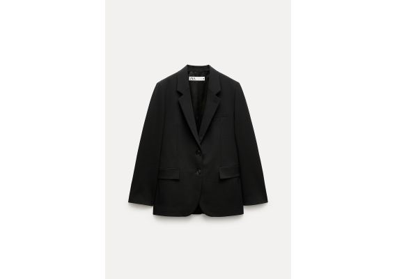 Zara   zw collection oversize wool blend blazer , Цвет: Черный, Размер: XS, изображение 4