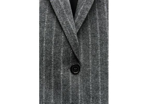 Zara Пиджак с разделителем zw collection pinstripe wool blend blazer , Цвет: Серый, Размер: XL, изображение 8