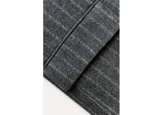 Zara Пиджак с разделителем zw collection pinstripe wool blend blazer , Цвет: Серый, Размер: L, изображение 9