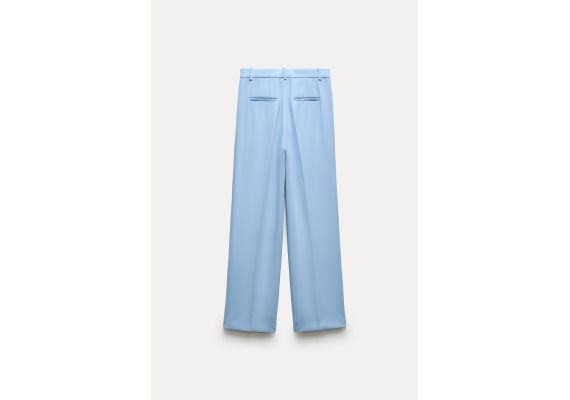 Zara Коллекция zw straight-leg flowing trousers , Цвет: Синий, Размер: M, изображение 7