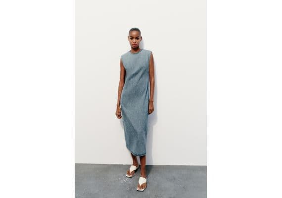 Zara   denim trf midi dress , Цвет: Синий, Размер: XS