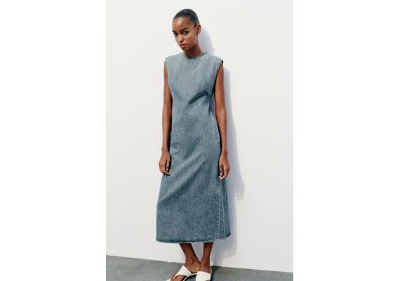 Zara   denim trf midi dress , Цвет: Синий, Размер: XS, изображение 2