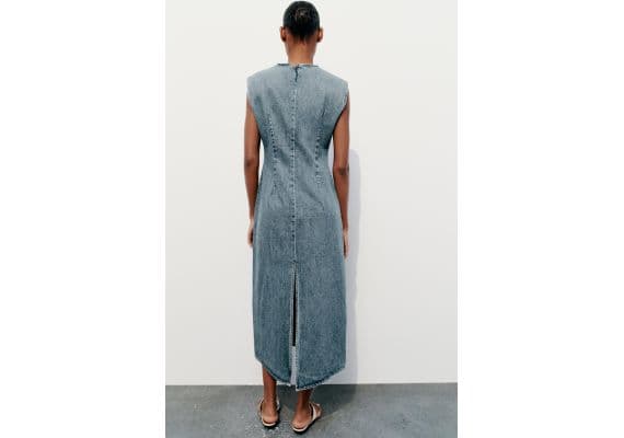 Zara   denim trf midi dress , Цвет: Синий, Размер: XS, изображение 5