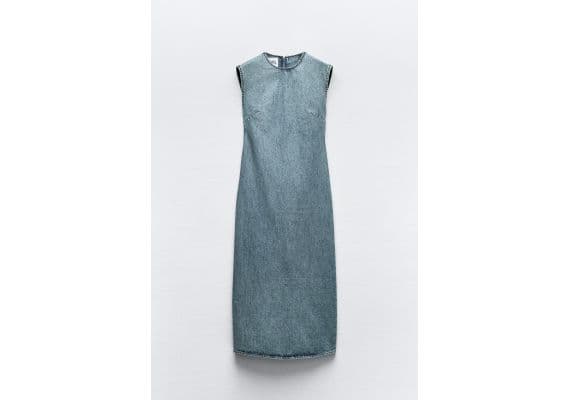 Zara   denim trf midi dress , Цвет: Синий, Размер: XS, изображение 6