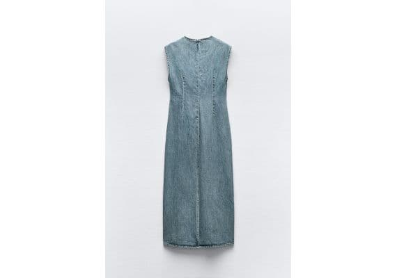 Zara   denim trf midi dress , Цвет: Синий, Размер: XS, изображение 7