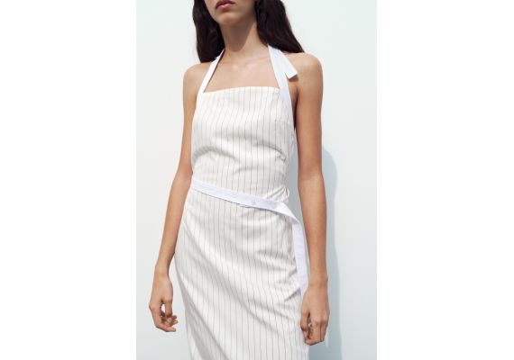 Zara   halter gabardine midi dress , Цвет: multicolor, Размер: M, изображение 2