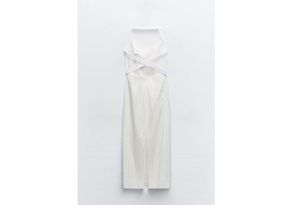 Zara   halter gabardine midi dress , Цвет: multicolor, Размер: XS, изображение 8