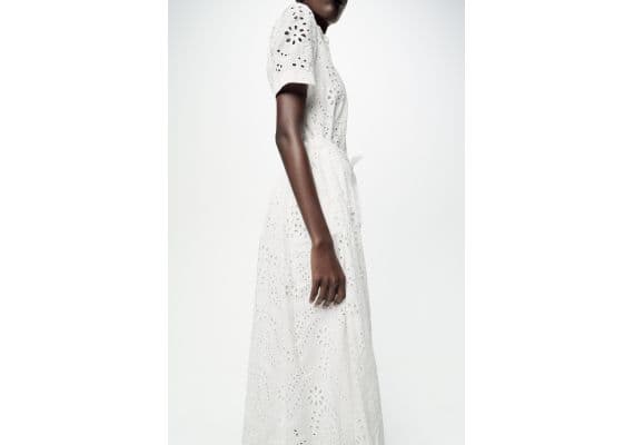 Zara   zw collection embroidered shirt dress , Цвет: Белый, Размер: XL, изображение 5