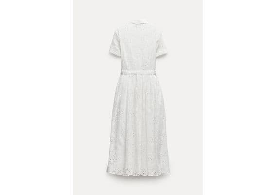 Zara   zw collection embroidered shirt dress , Цвет: Белый, Размер: XL, изображение 7