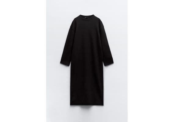 Zara Платье в стиле oversize с эффектом выцветания, выполненное из эластичной ткани с плотным и мягким плетением, Цвет: Черный, Размер: L, изображение 3