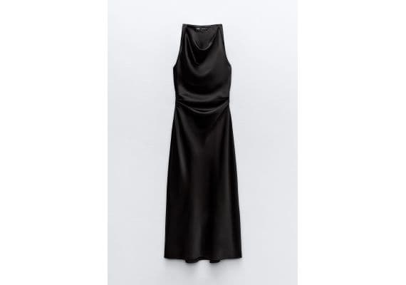 Zara  разделители satin midi dress , Цвет: Черный, Размер: M, изображение 3