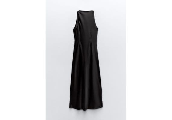 Zara  разделители satin midi dress , Цвет: Черный, Размер: XL, изображение 4