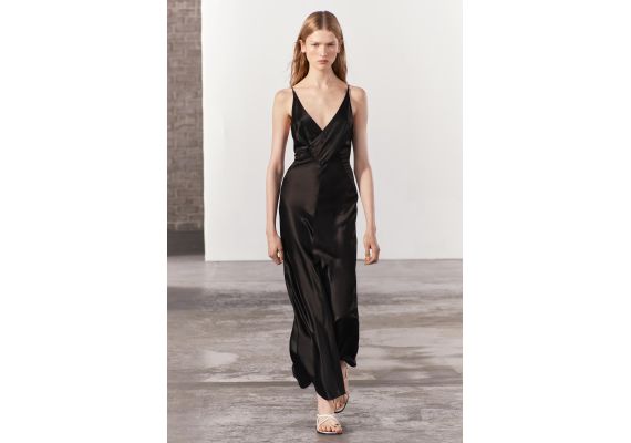 Zara   crossover slip dress , Цвет: Черный, Размер: XL