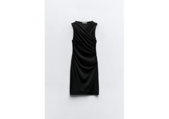 Zara Сохраненный  draped short dress , Цвет: Черный, Размер: M, изображение 5