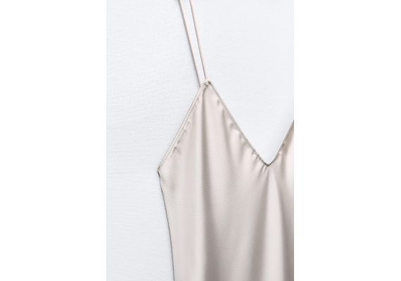 Zara  satin open-back slip dress , Цвет: Серый, Размер: XS, изображение 7