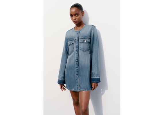 Zara Платье trf denim dress , Цвет: Синий, Размер: XS, изображение 2