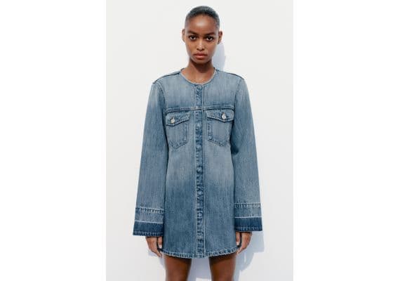 Zara Платье trf denim dress , Цвет: Синий, Размер: XS, изображение 3