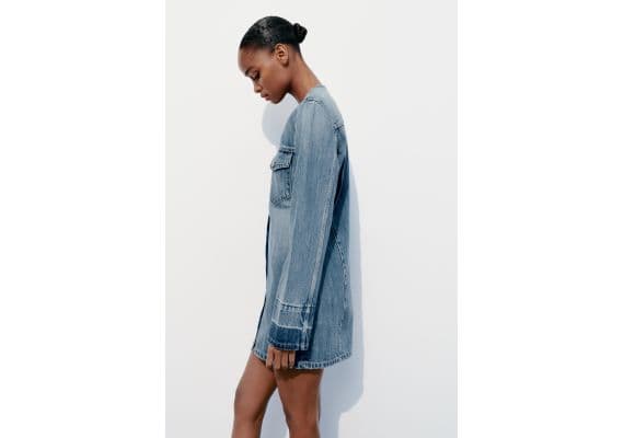 Zara Платье trf denim dress , Цвет: Синий, Размер: XS, изображение 4