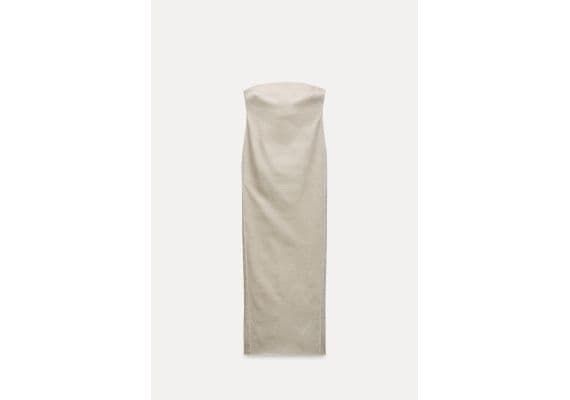 Zara Сохрани  zw collection faded fitted dress , Цвет: Бежевый, Размер: XS, изображение 5