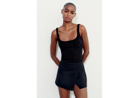 Zara Asymmetric skort , Цвет: Черный, Размер: XS, изображение 2