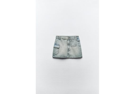 Zara   denim trf cargo skirt , Цвет: Синий, Размер: XS