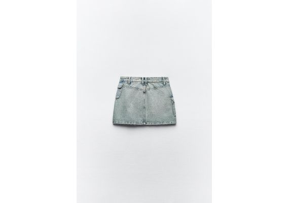 Zara   denim trf cargo skirt , Цвет: Синий, Размер: XS, изображение 2