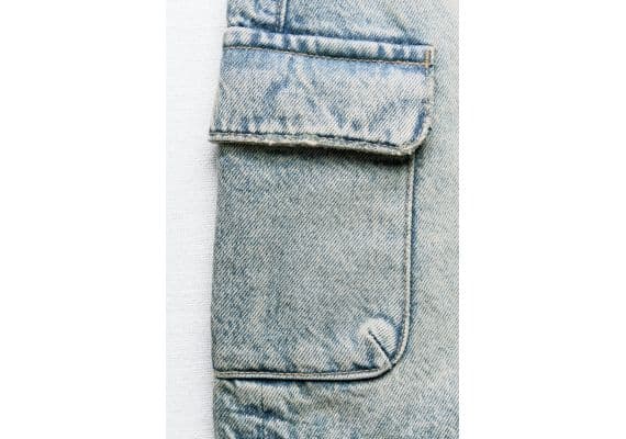 Zara   denim trf cargo skirt , Цвет: Синий, Размер: XS, изображение 5