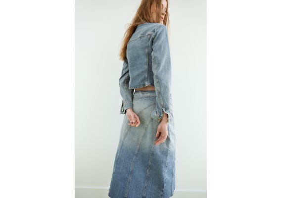 Zara Джинсовая длинная юбка z1975 denim , Цвет: Синий, Размер: XS, изображение 4