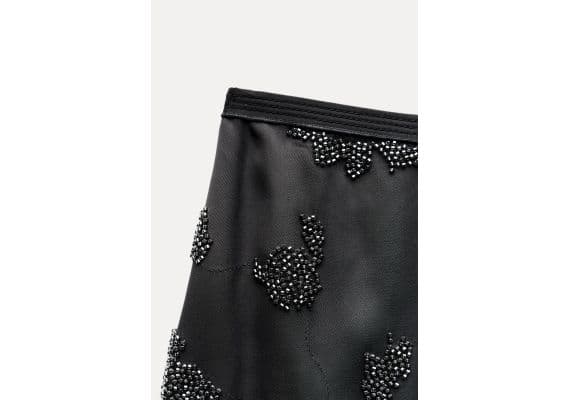 Zara   zw collection beaded embroidery skirt , Цвет: Серый, Размер: XS, изображение 7