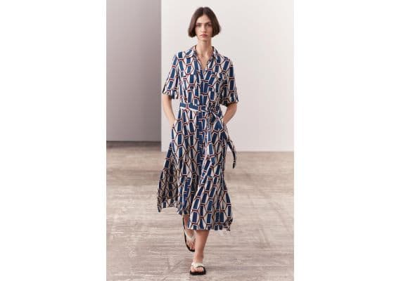 Zara Платье с геометрическим принтом из коллекции zara woman, Цвет: С принтом, Размер: XS