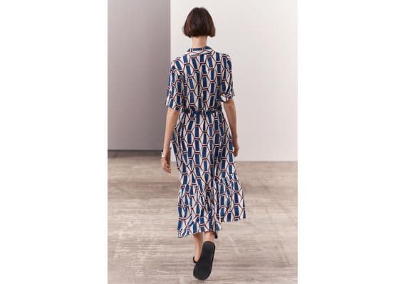 Zara Платье с геометрическим принтом из коллекции zara woman, Цвет: С принтом, Размер: XS, изображение 3