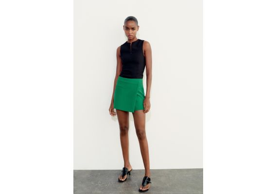 Zara Asymmetric skort , Цвет: Зеленый, Размер: S