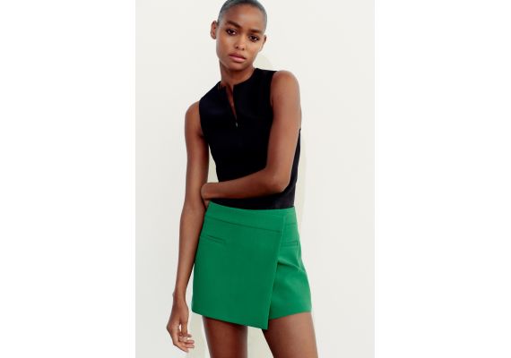 Zara Asymmetric skort , Цвет: Зеленый, Размер: S, изображение 2