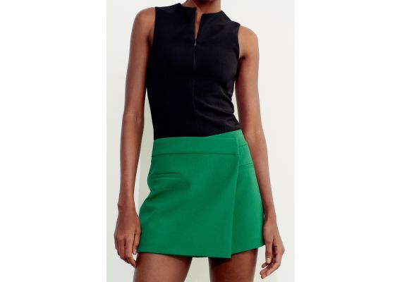 Zara Asymmetric skort , Цвет: Зеленый, Размер: S, изображение 4